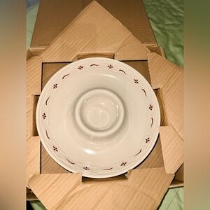 NIB Longaberger Woven Traditions Chip & Dip Bowl! Red